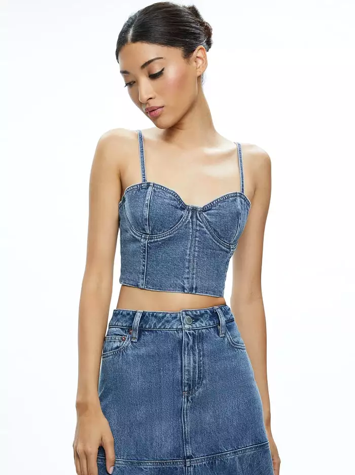 Alice + Olivia - Natacha Spaghetti Strap Bustier - Brooklyn Blue