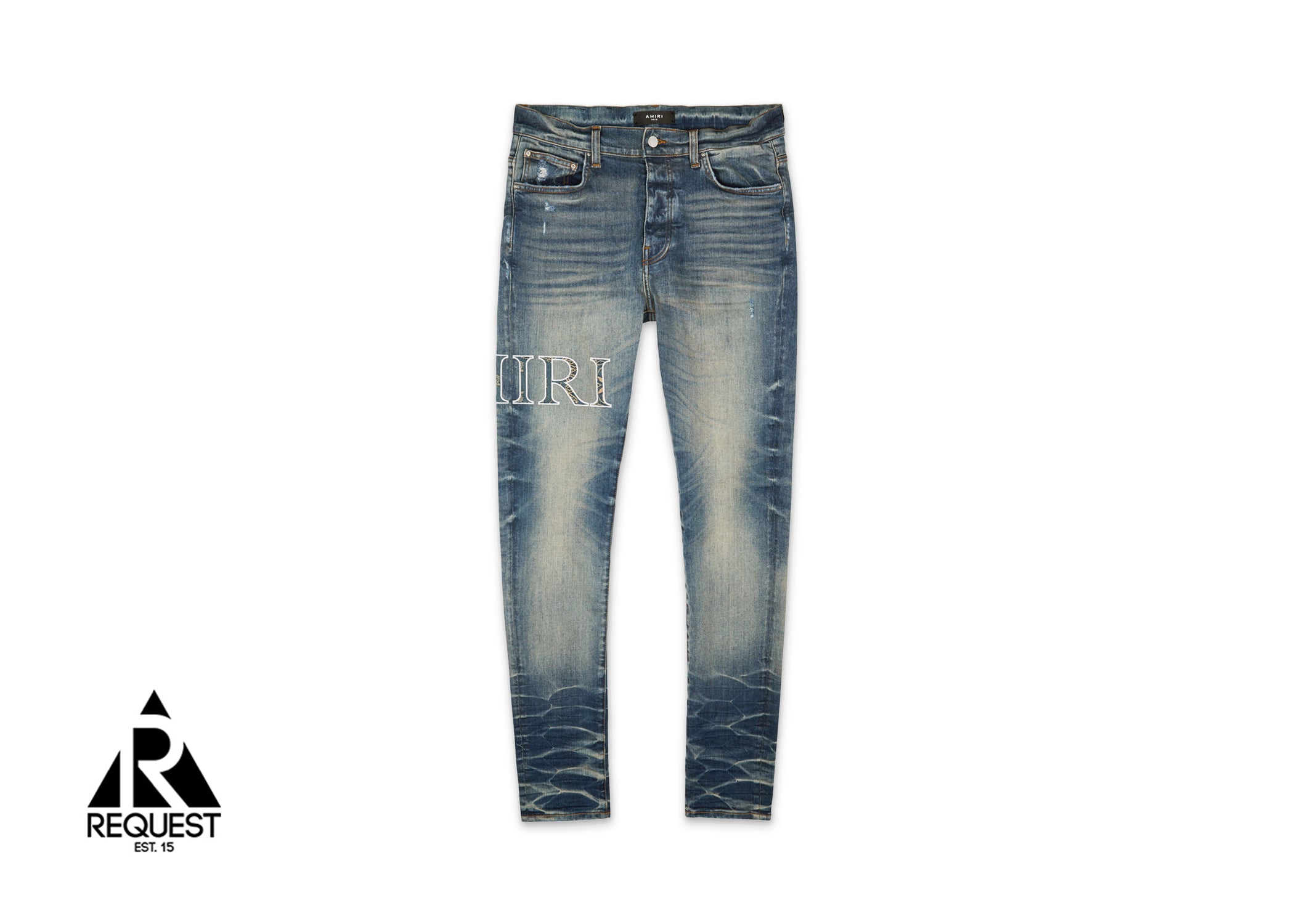 Amiri Core Logo-Patch Skinny Jeans Light Blue