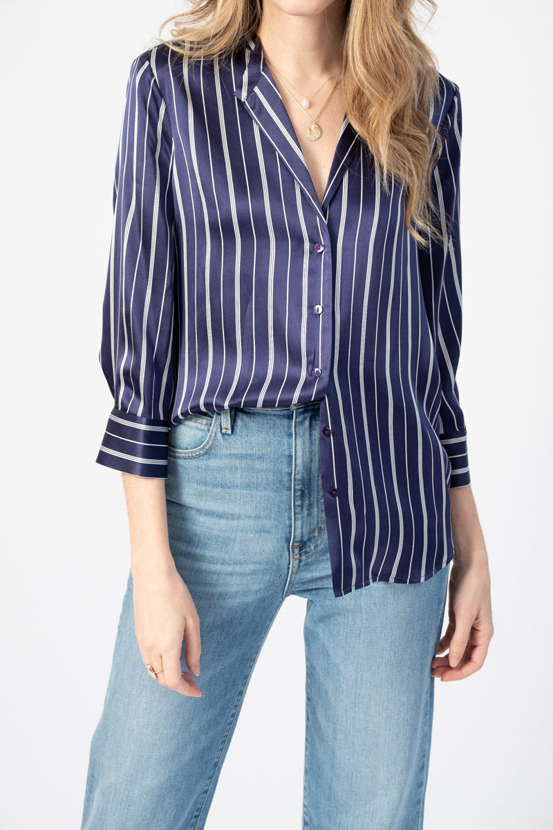 Aoki Blouse in Pinstripe