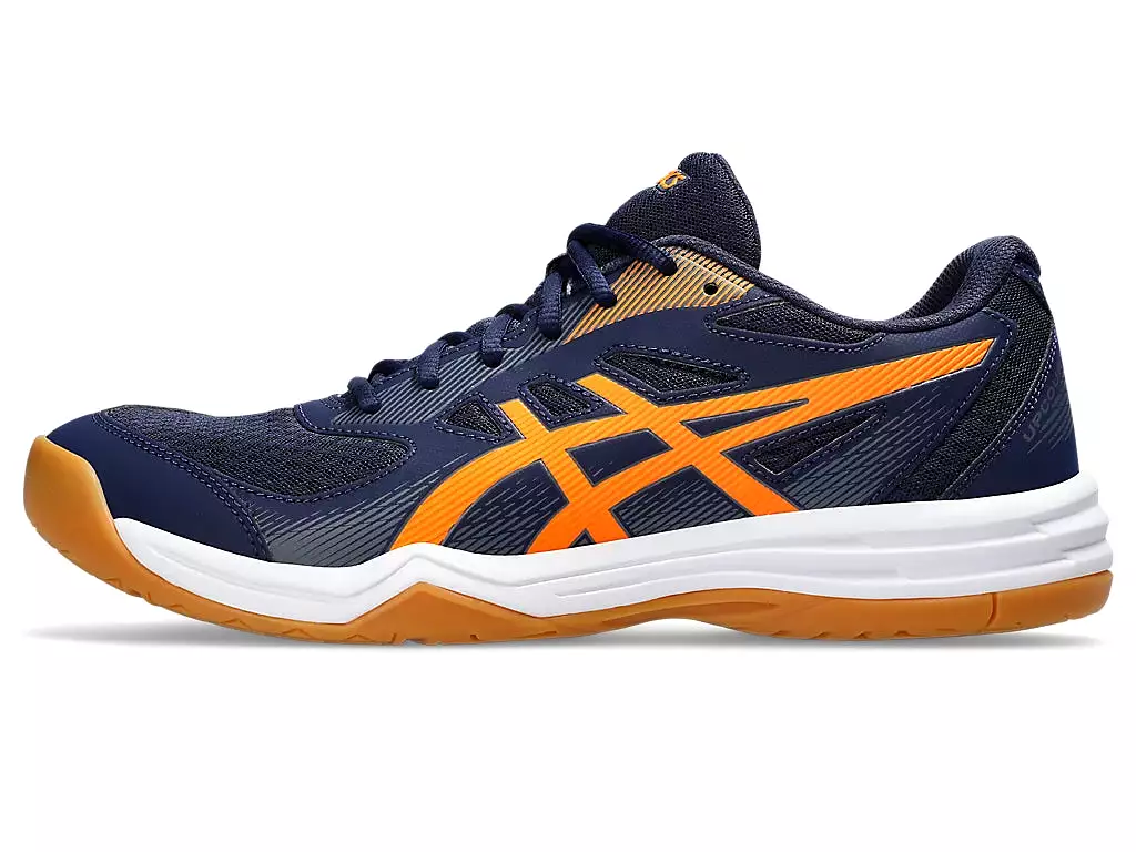 Asics Upcourt 5 Badminton Shoes - Peacoat/Shocking Orange