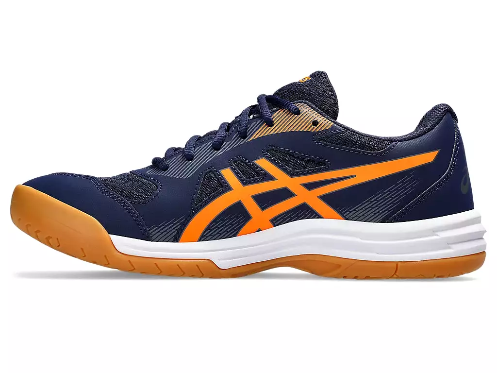 Asics Upcourt 5 Badminton Shoes - Peacoat/Shocking Orange