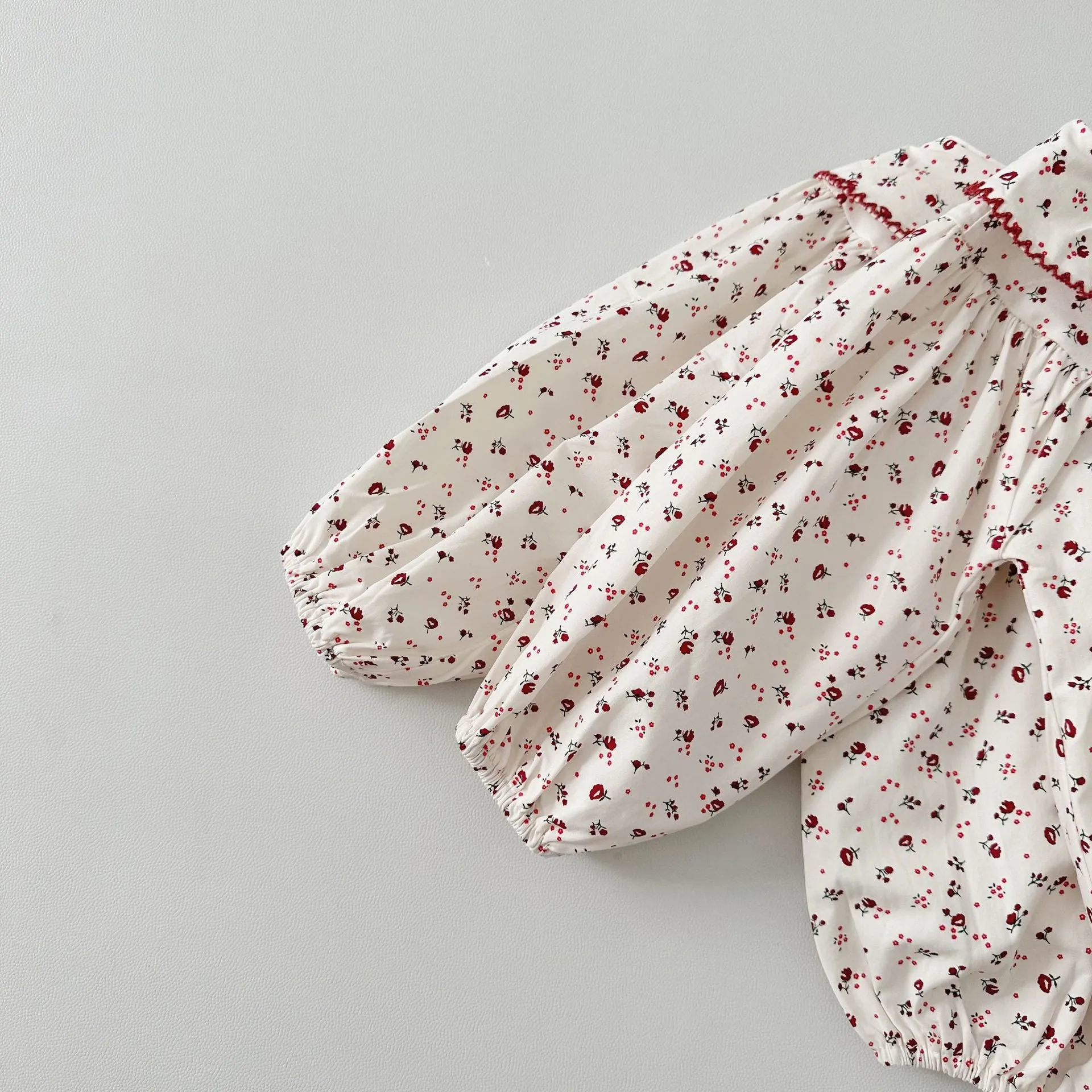 Baby Girls Flower Print Rompers Wholesale 240301174