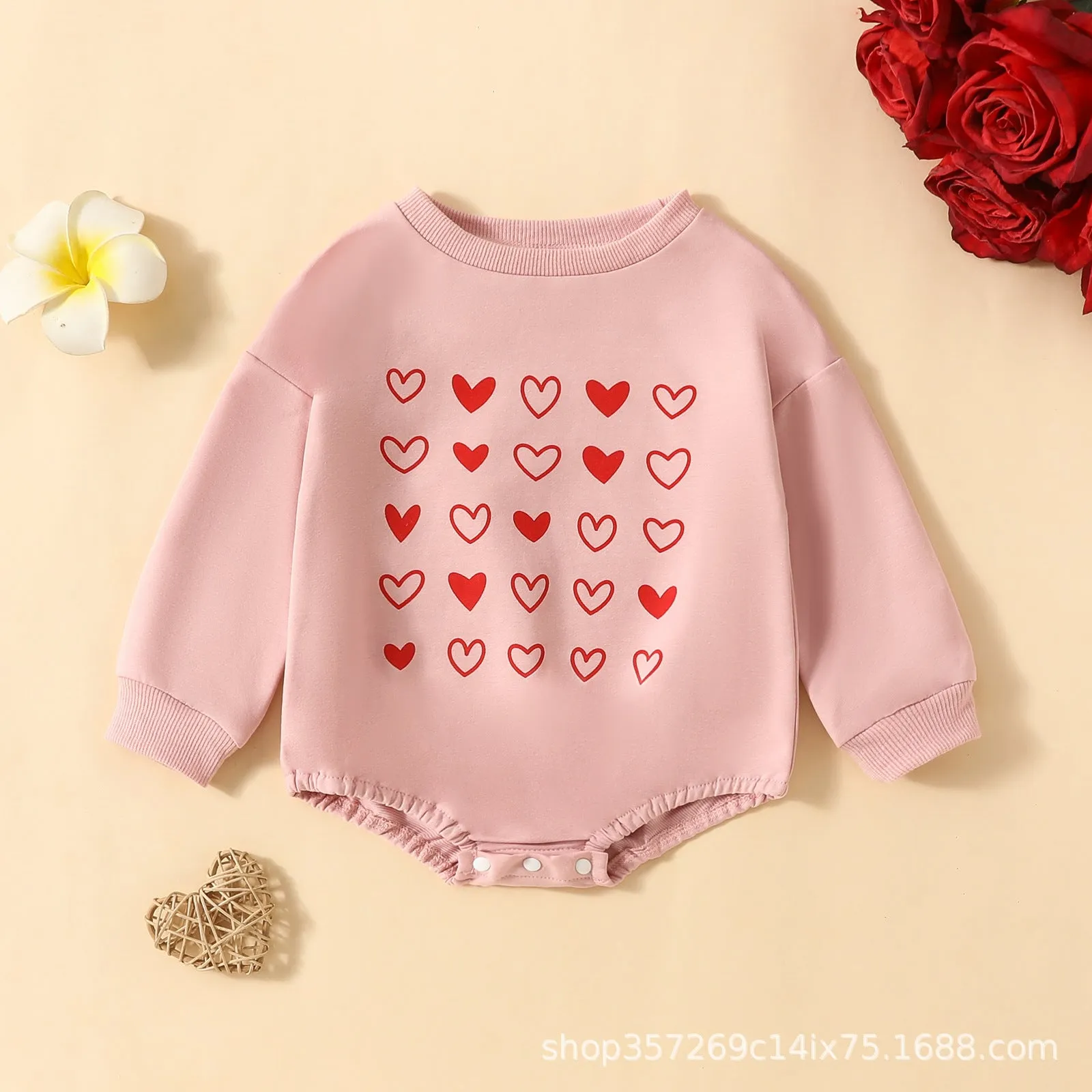 Baby Girls Letters Love heart Rompers Wholesale 24011149