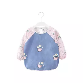 Baby Long Sleeve Apron Smock Bib Flower Pots