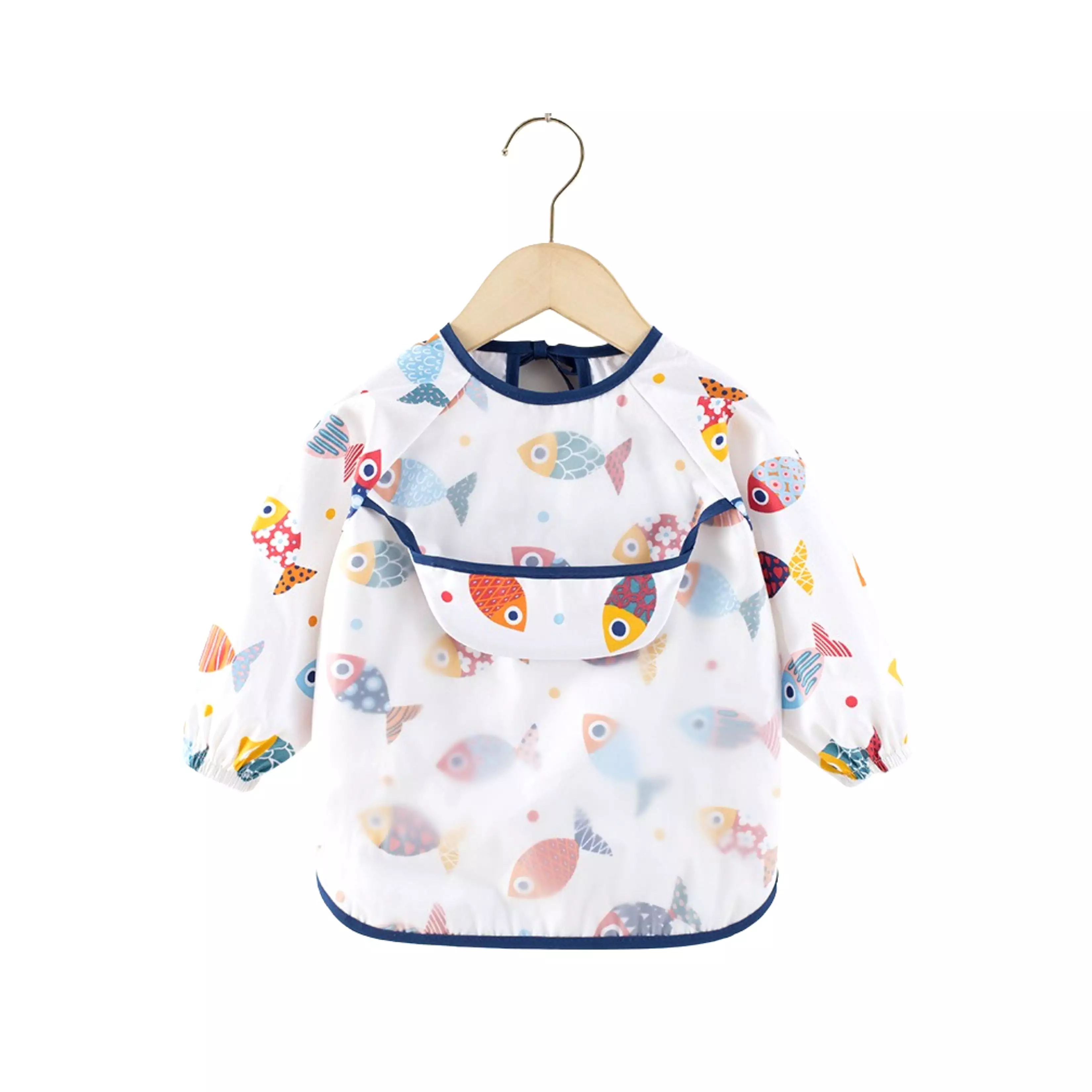 Baby Long Sleeve Apron Smock Bib in Under the Sea