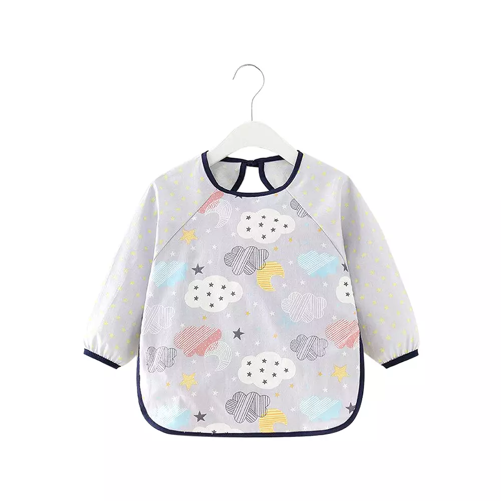 Baby Long Sleeve Apron Smock Bib Night Sky