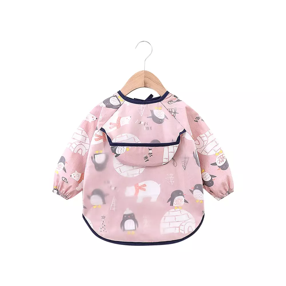 Baby Long Sleeve Apron Smock Bib Polar Penguins