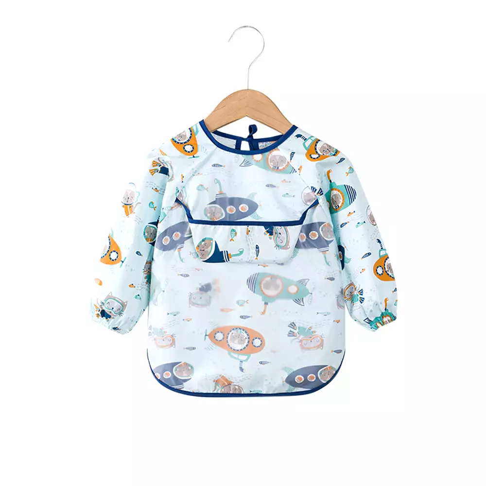 Baby Long Sleeve Apron Smock Bib Space Age