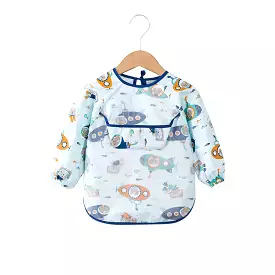 Baby Long Sleeve Apron Smock Bib Space Age