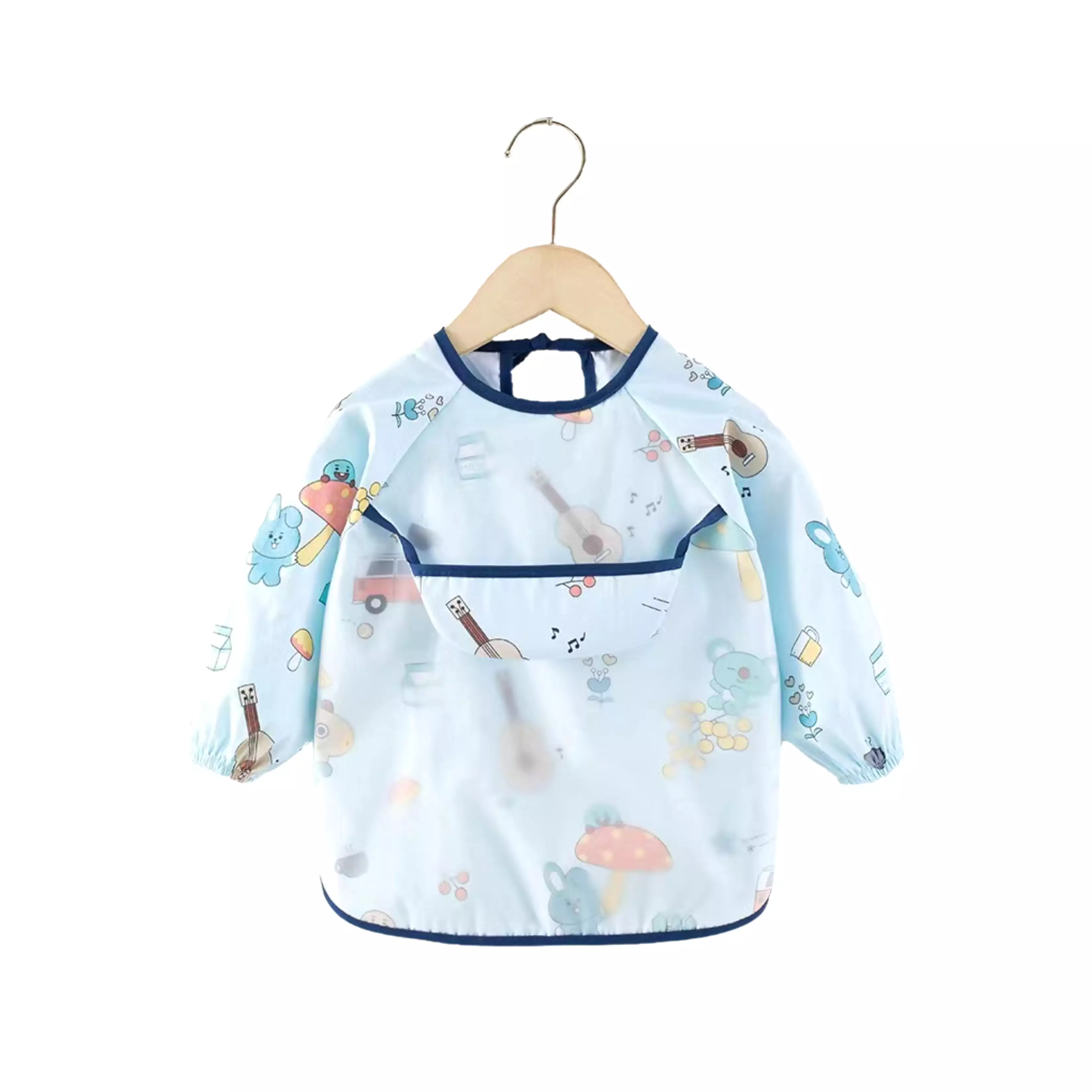 Baby Long Sleeve Apron Smock Bib Strings n' Paws