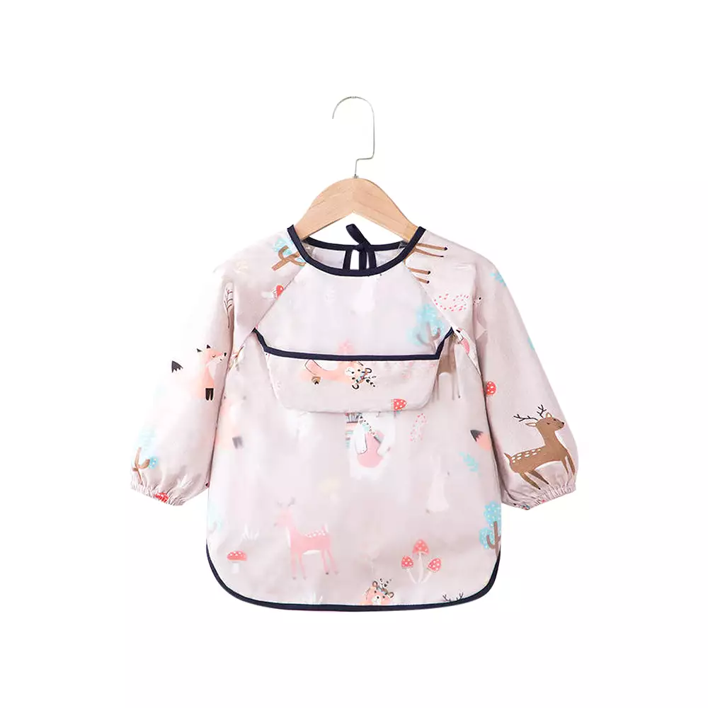 Baby Long Sleeve Apron Smock Bib Woodland Creatures