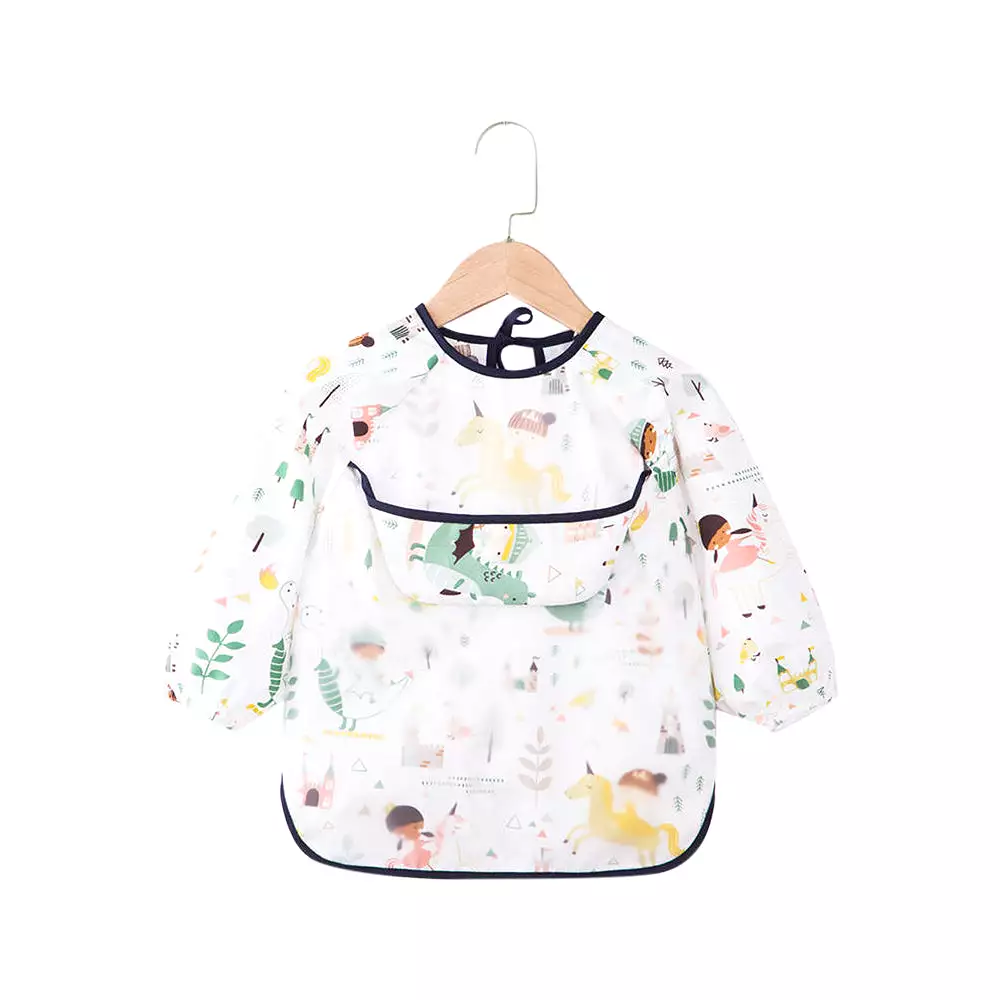 Baby Long Sleeve Apron Smock Bib Woodland Creatures