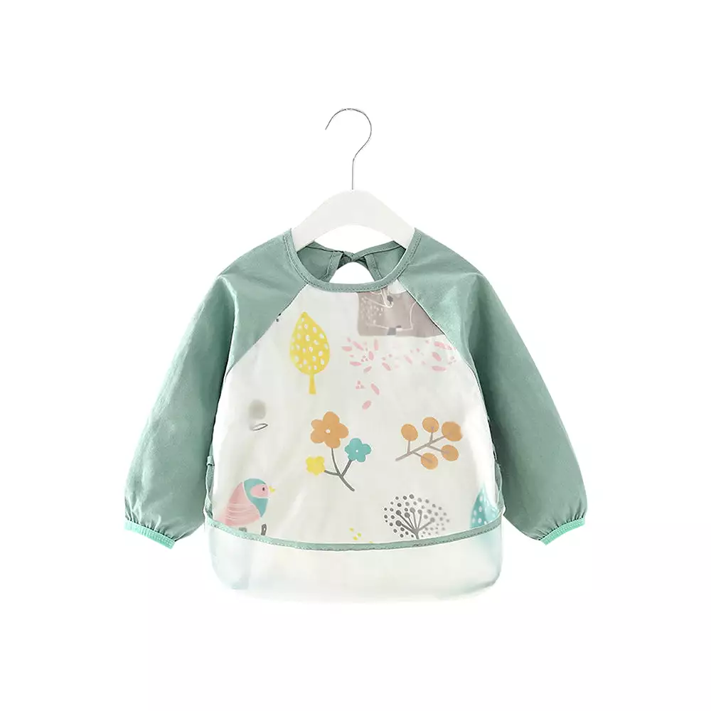 Baby Long Sleeve Apron Smock Bib Woodland Creatures