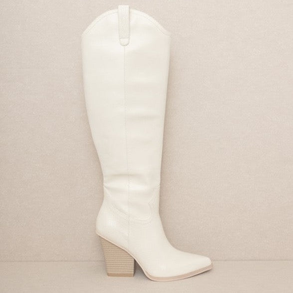 Barcelona Knee High Boot - Cream