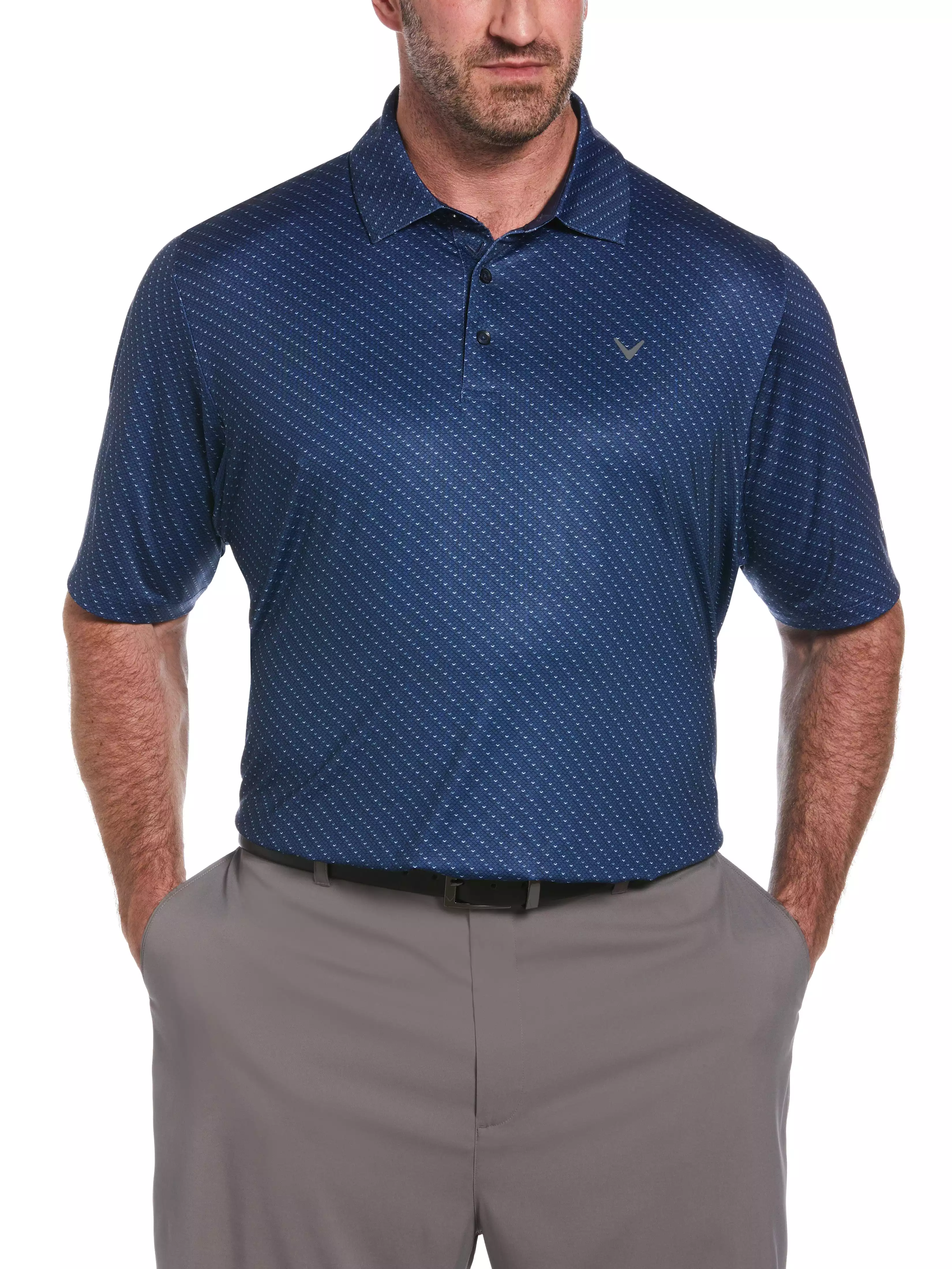 Big & Tall Allover Chevron Golf Polo