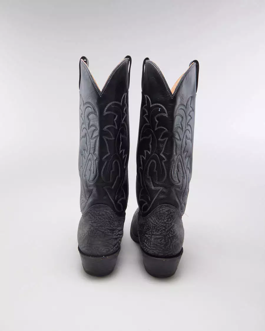 Biltrite Black & Grey Western Leather Cowboy Boots - EUR 47