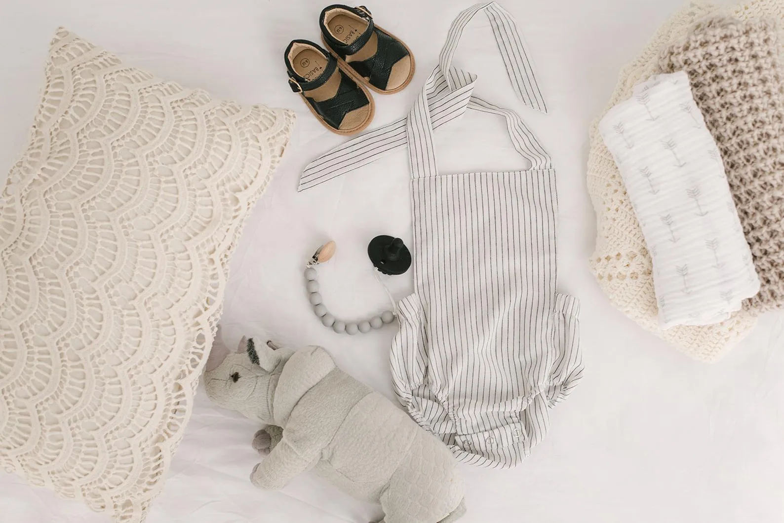 Black & White Striped Halter Romper