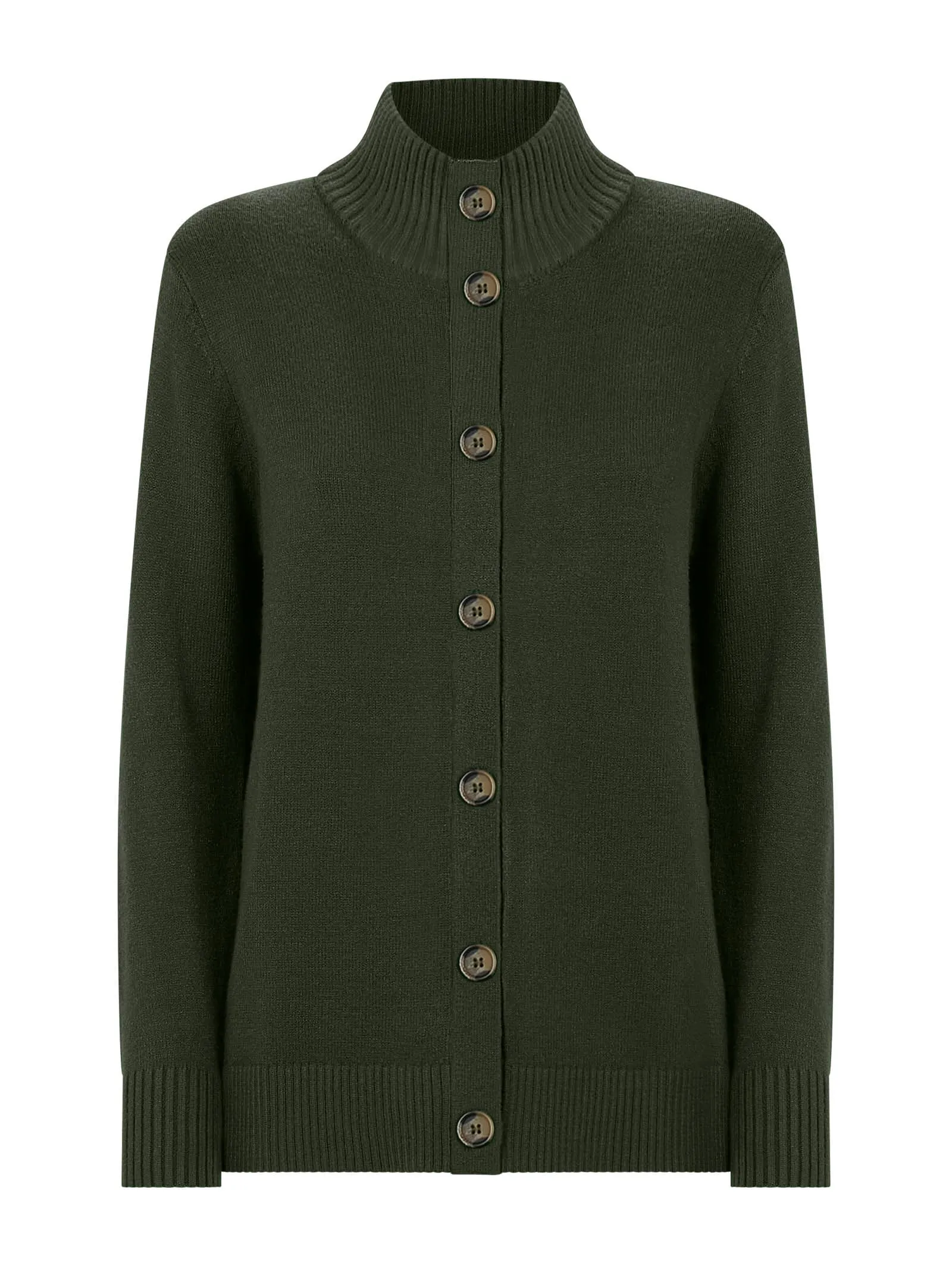 Bomber con bottoni in filato Super Soft - Kombu Green