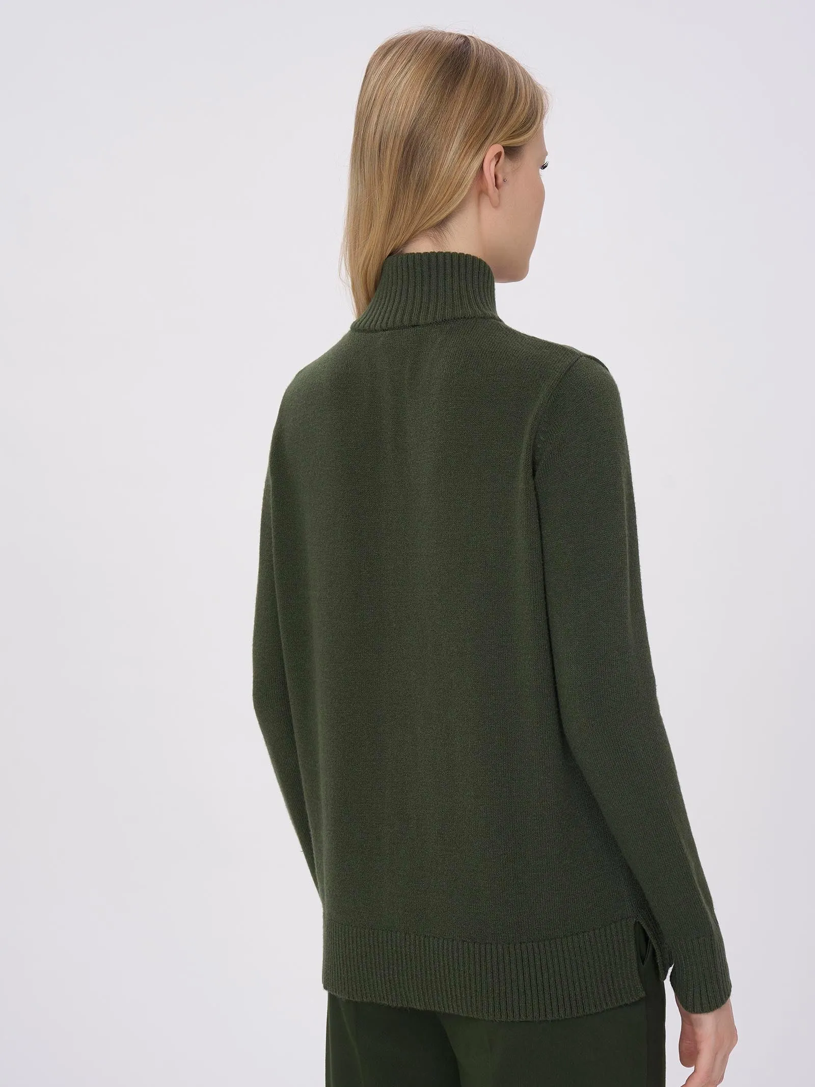 Bomber con bottoni in filato Super Soft - Kombu Green