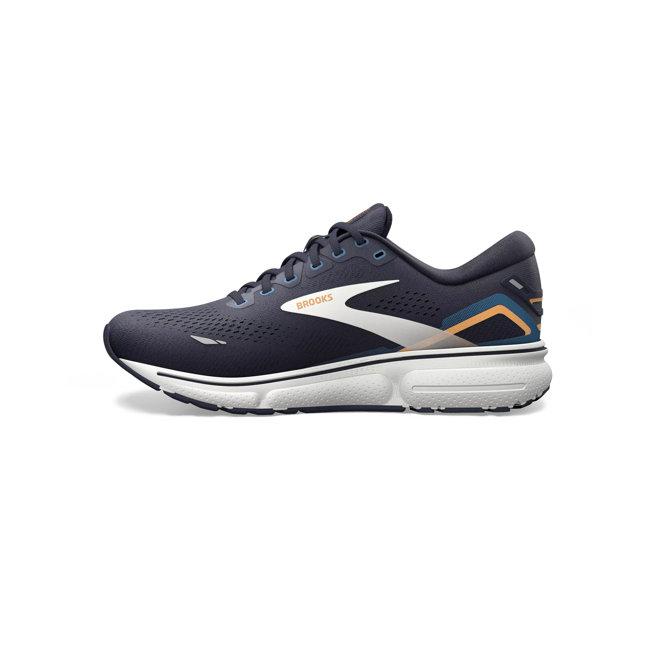 Brooks Ghost 15 (2E Width) - Peacoat/Blue/Orange Pop (Mens)