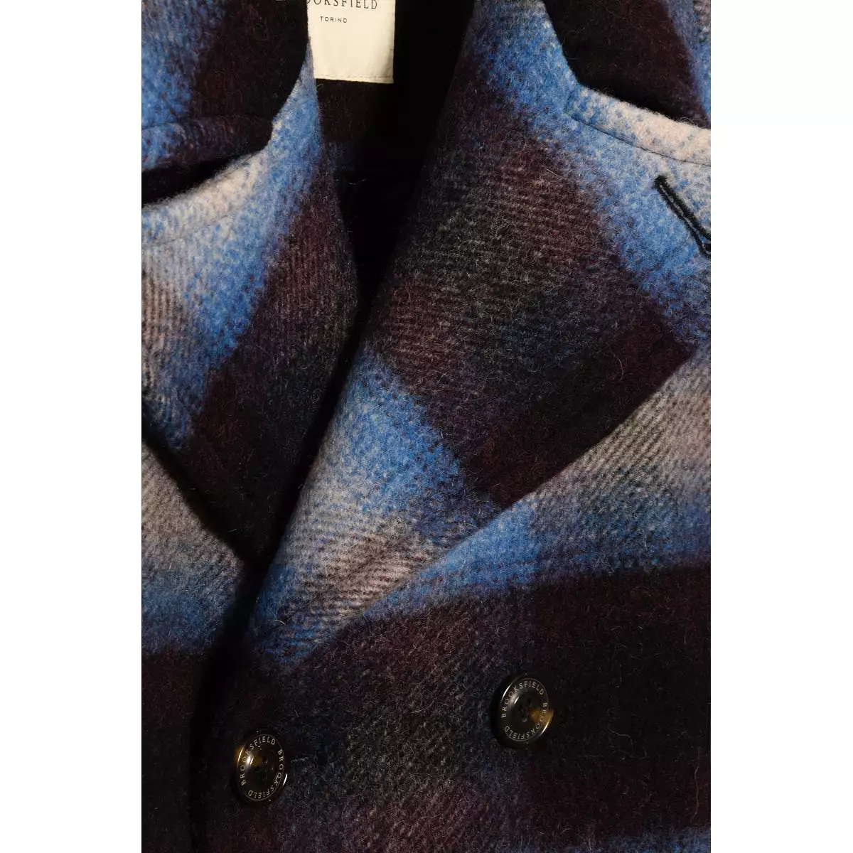 Brooksfield Peacoat maxi check wool blend turch/melanzana/grey