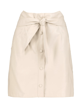 B&Y Leather Button Front Skirt