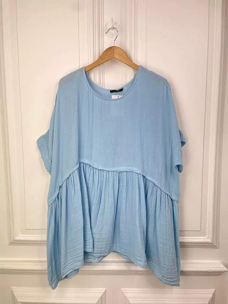 Cotton Smock Tunic - Sky