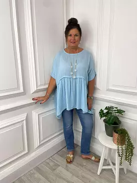 Cotton Smock Tunic - Sky