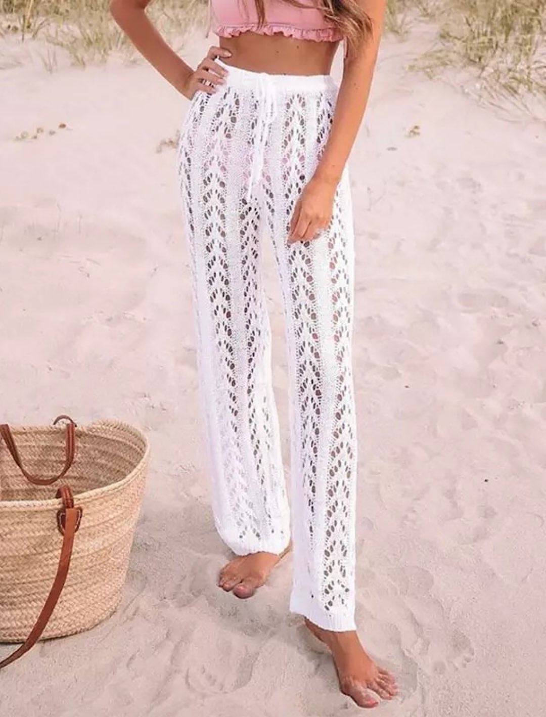 Crochet High Waist Beach Pants