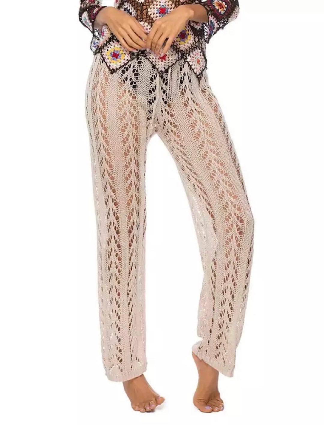 Crochet High Waist Beach Pants