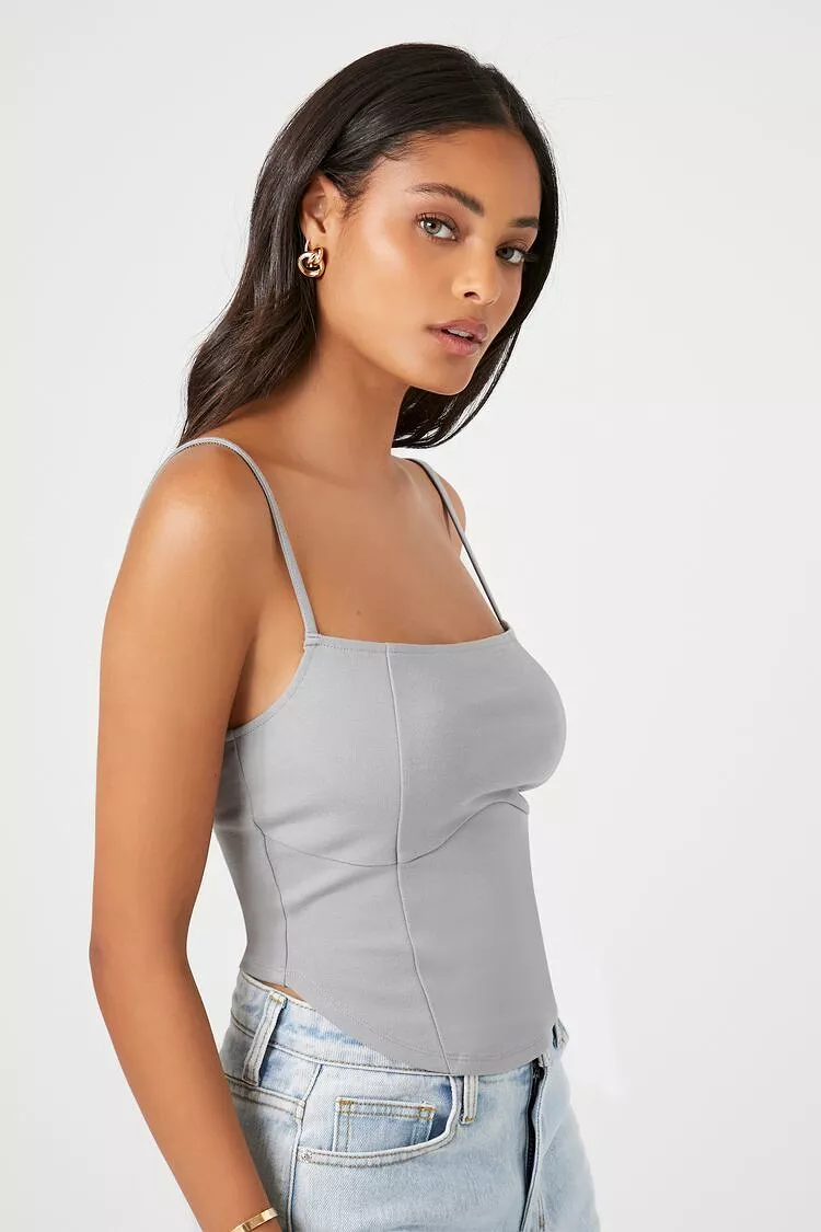 Curved-Hem Bustier Cami