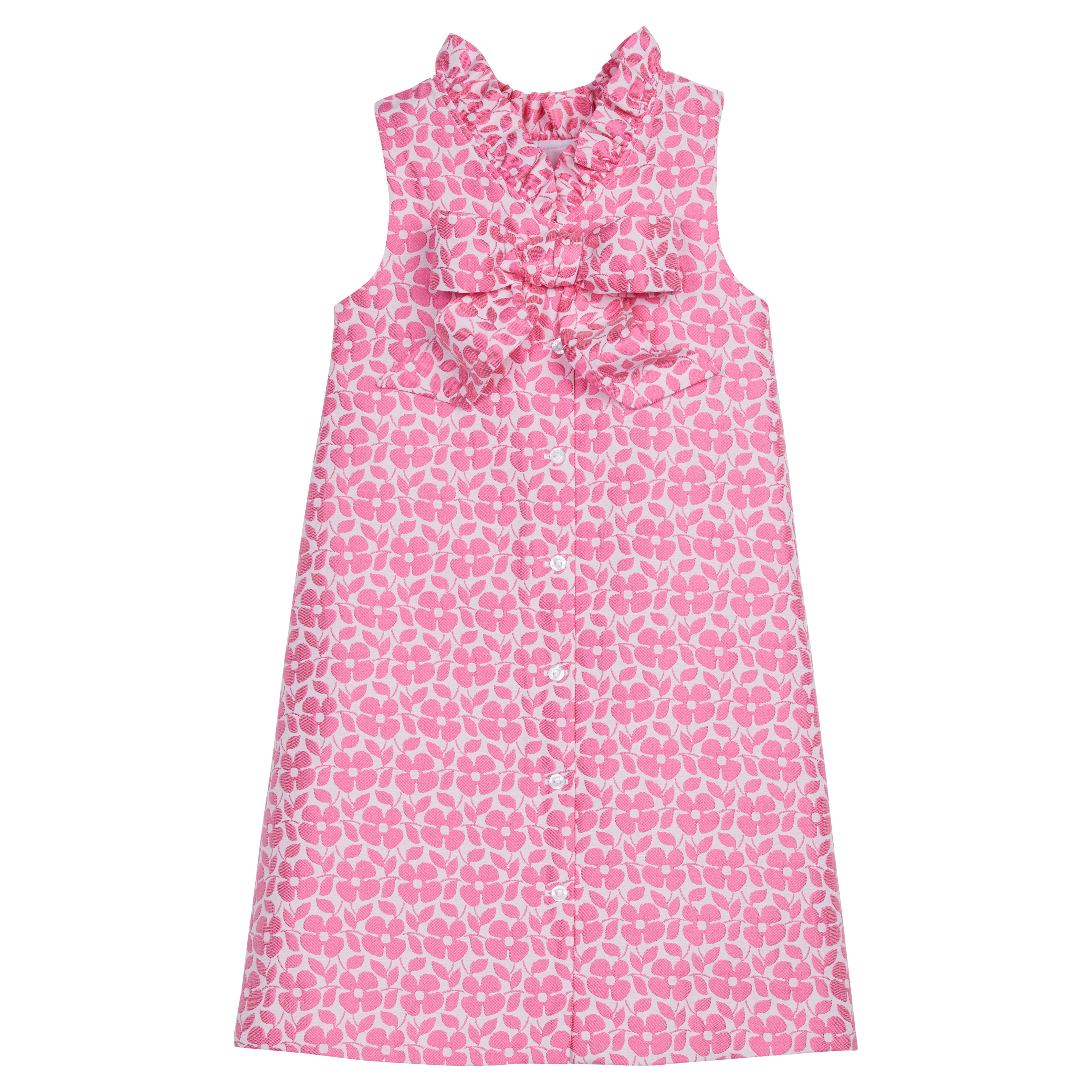 Elizabeth Dress - Pink Floral Jacquard