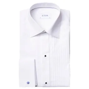 Eton White Plisse Evening Slim Fit Dinner Shirt