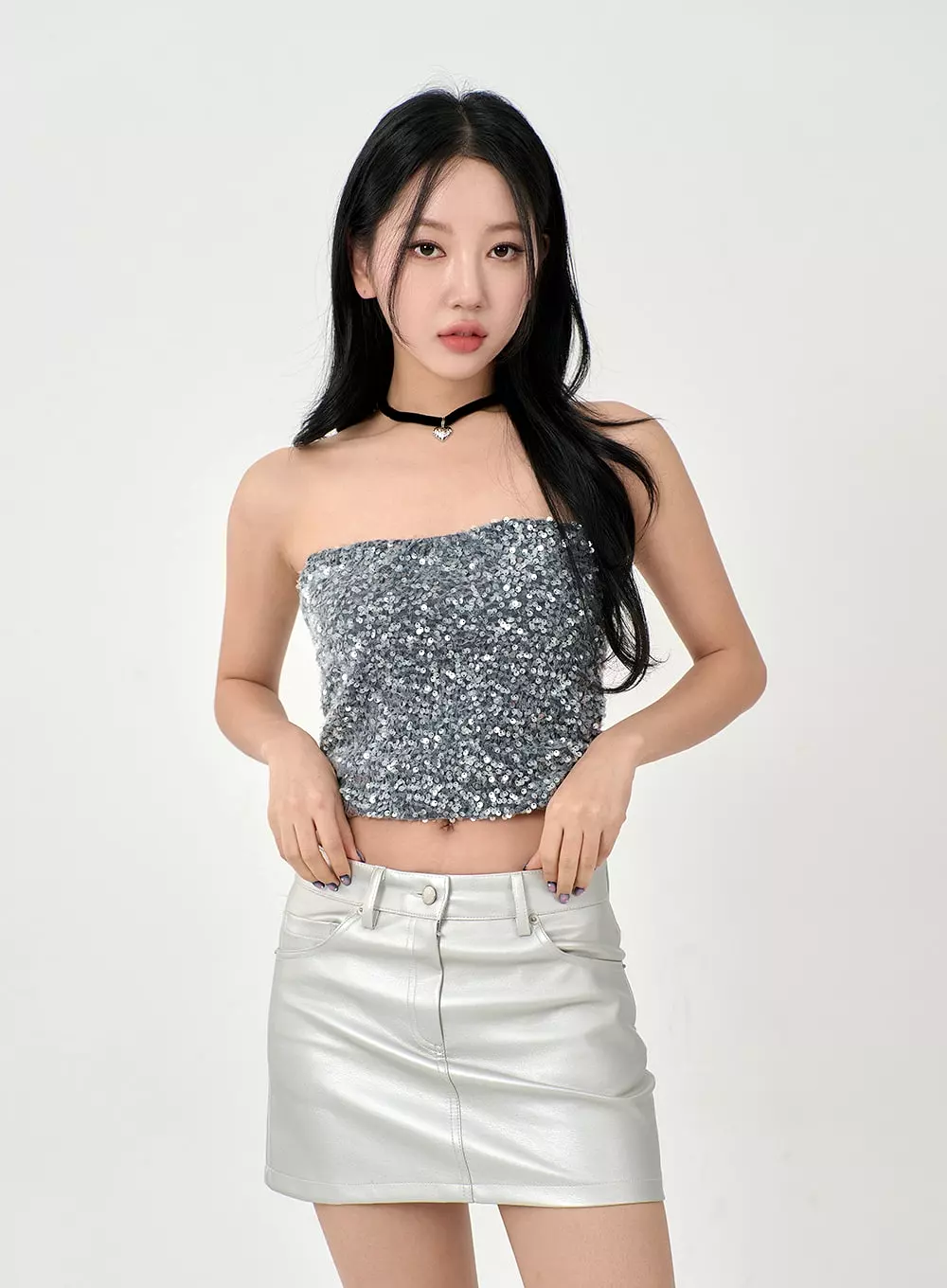 Faux Leather Mini Skirt BD09