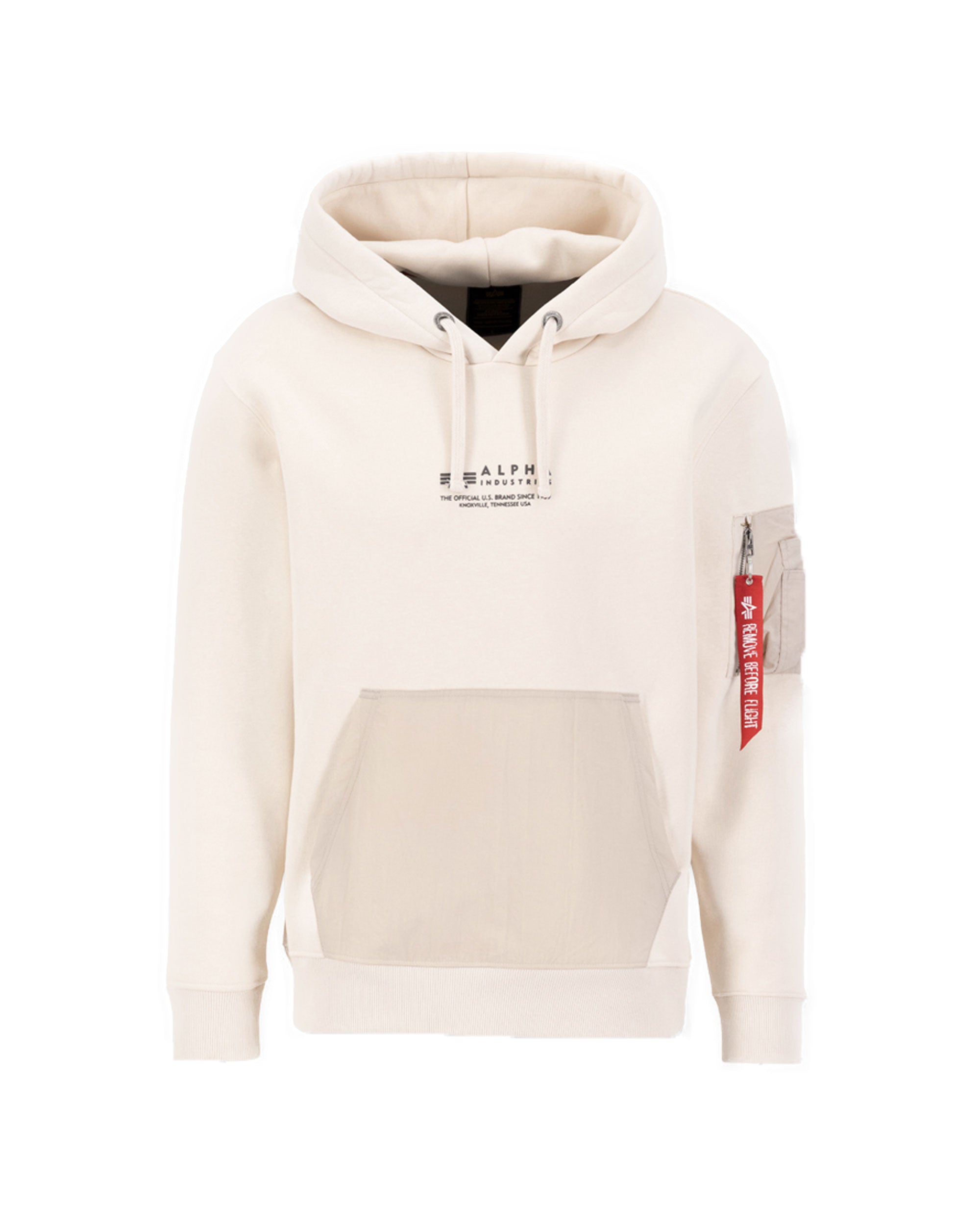 Felpa Uomo Alpha Industries Nylon Pocket Hoody Jet Stream White