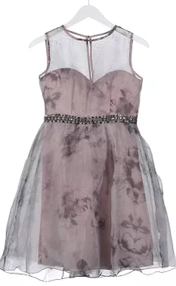 Grey Floral Cocktail Dress