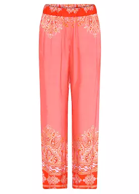 Gustav Bay wide leg pants 48034-45403 Bukser - Coral Lily Paisley Print