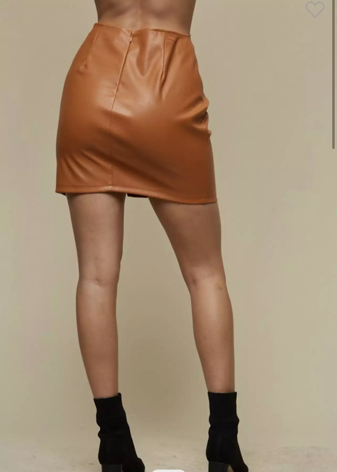 In A Ruche Leather Skirt