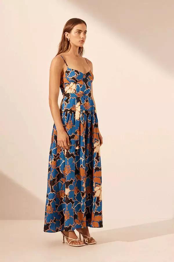 Karla Panelled Bustier Maxi Dress