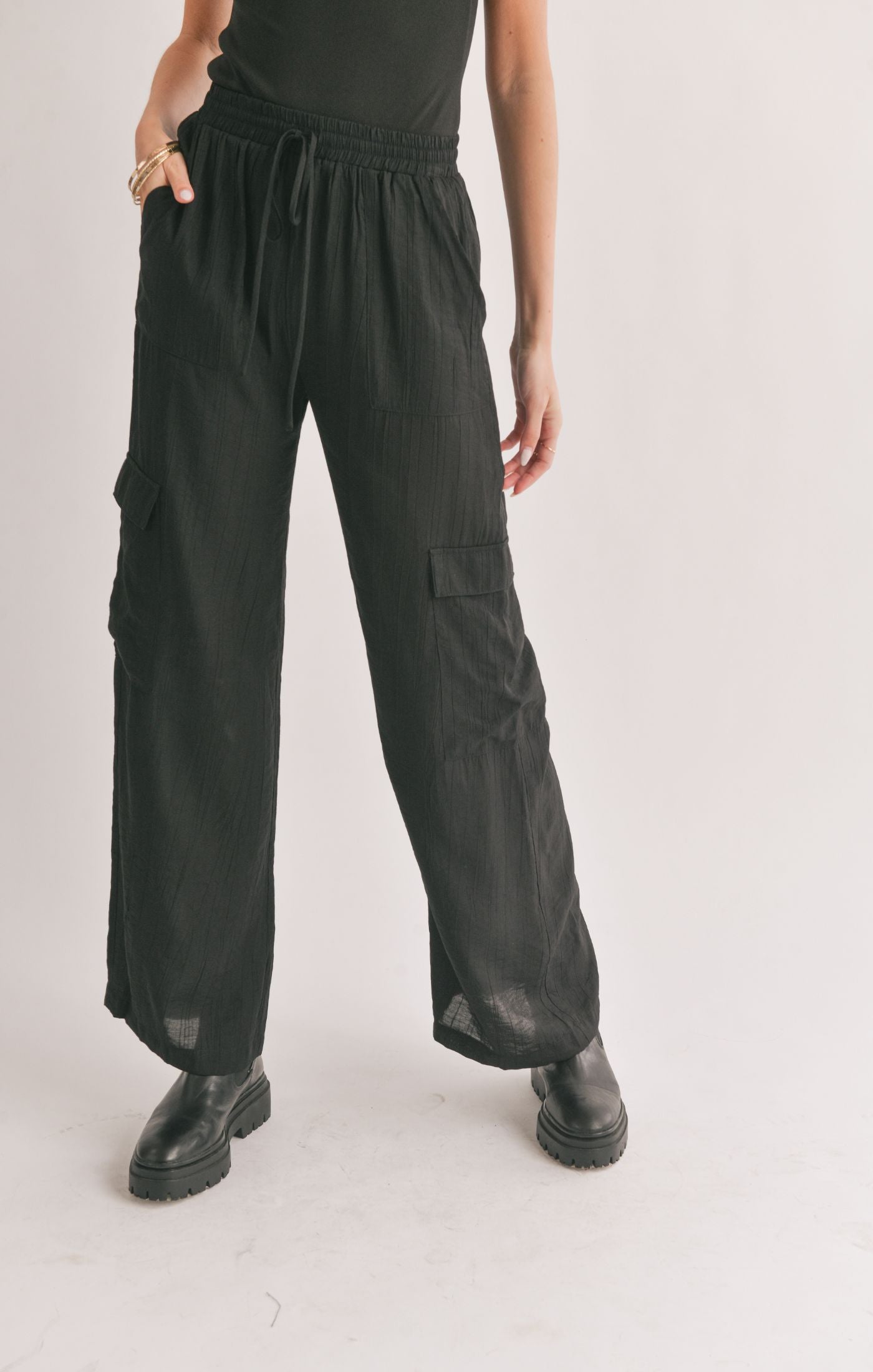 Light A Fire Side Slit Cargo Pants