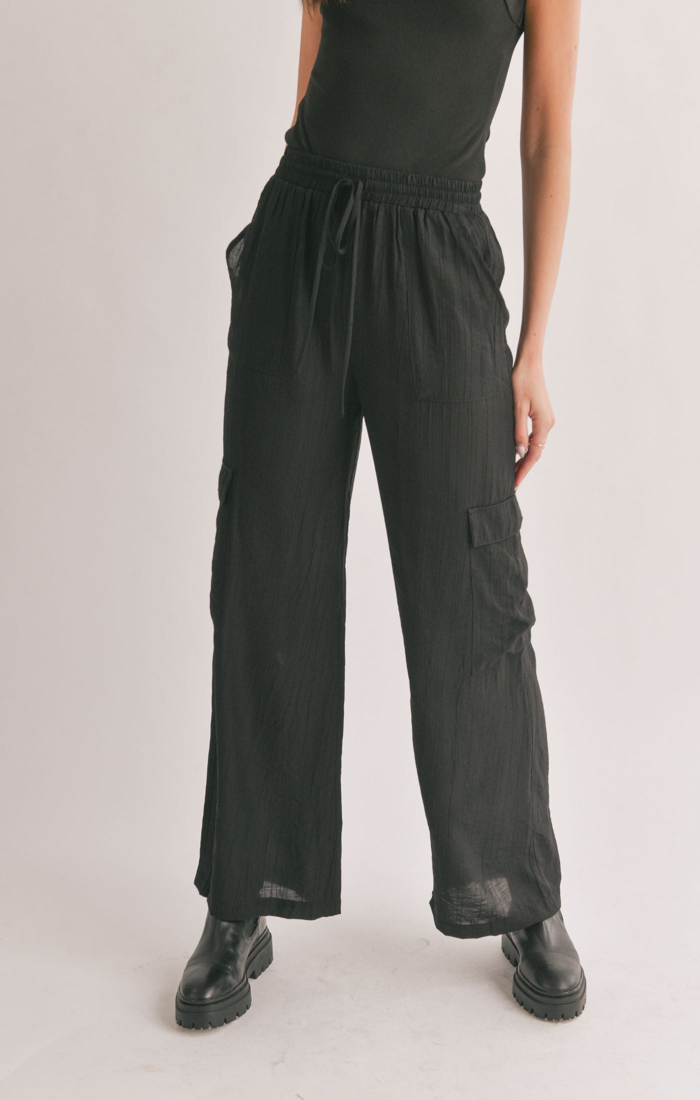 Light A Fire Side Slit Cargo Pants