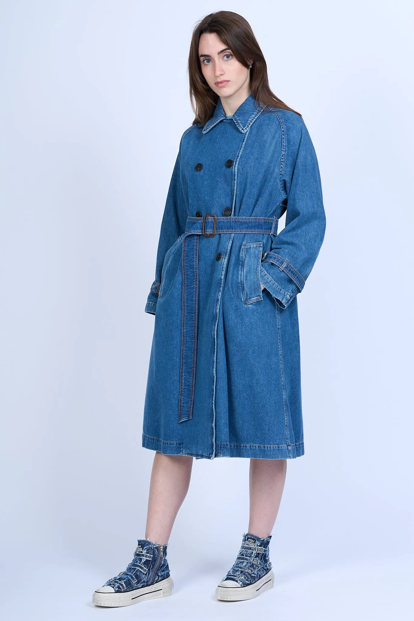 Max Mara Weekend Trench Blasy Denim Donna