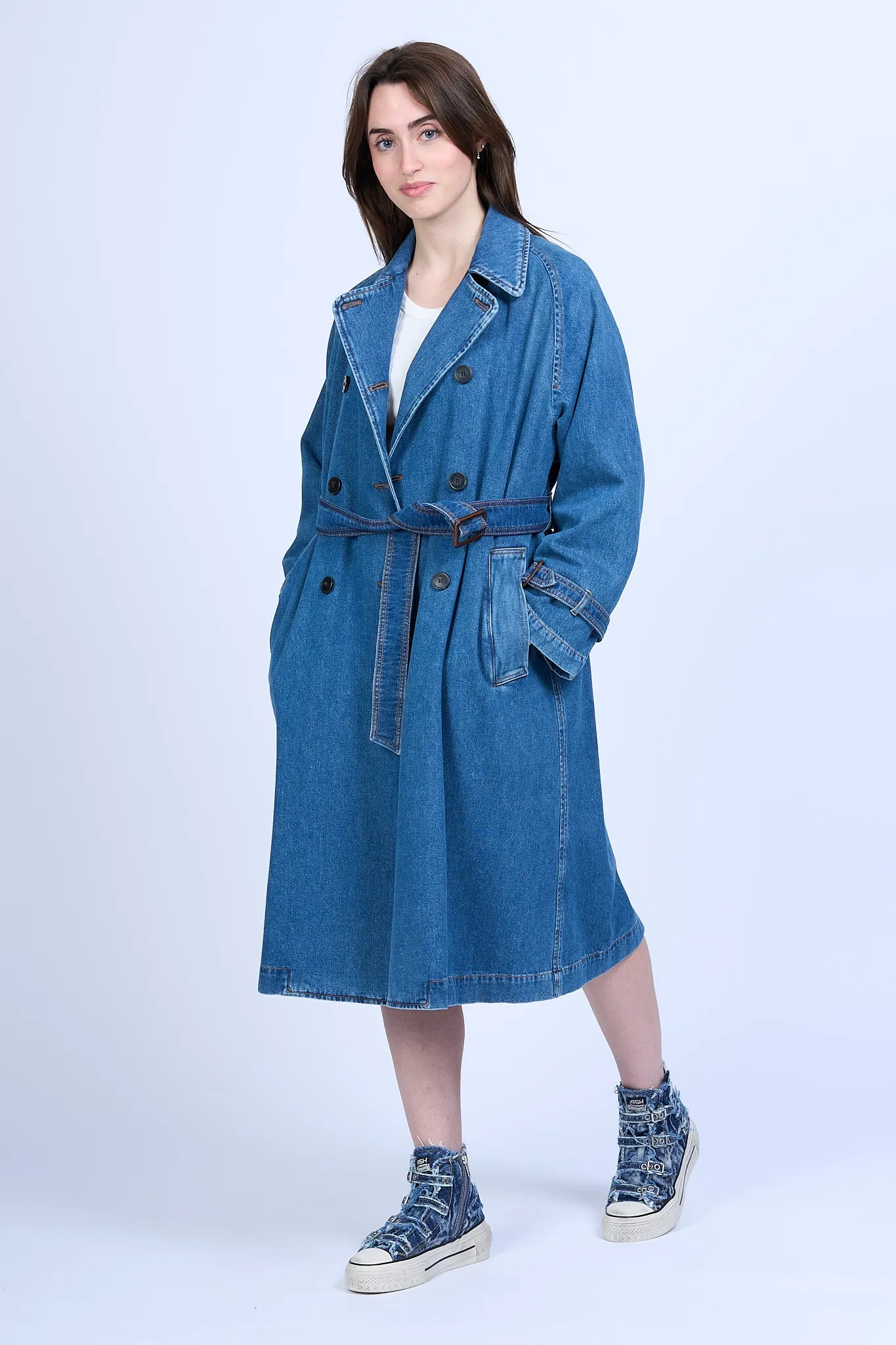 Max Mara Weekend Trench Blasy Denim Donna