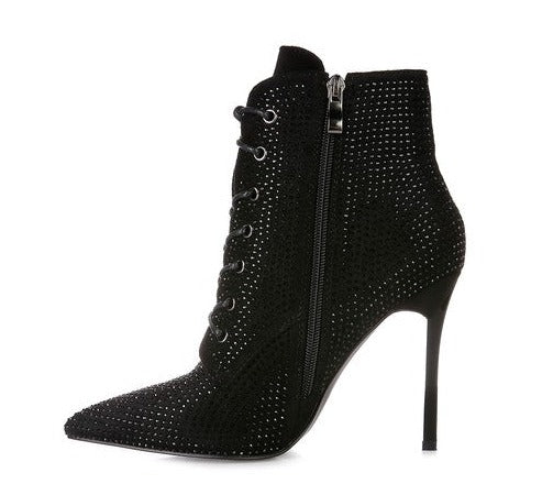 Nyra Stone Lace Up Booties