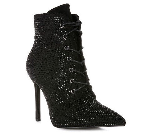 Nyra Stone Lace Up Booties