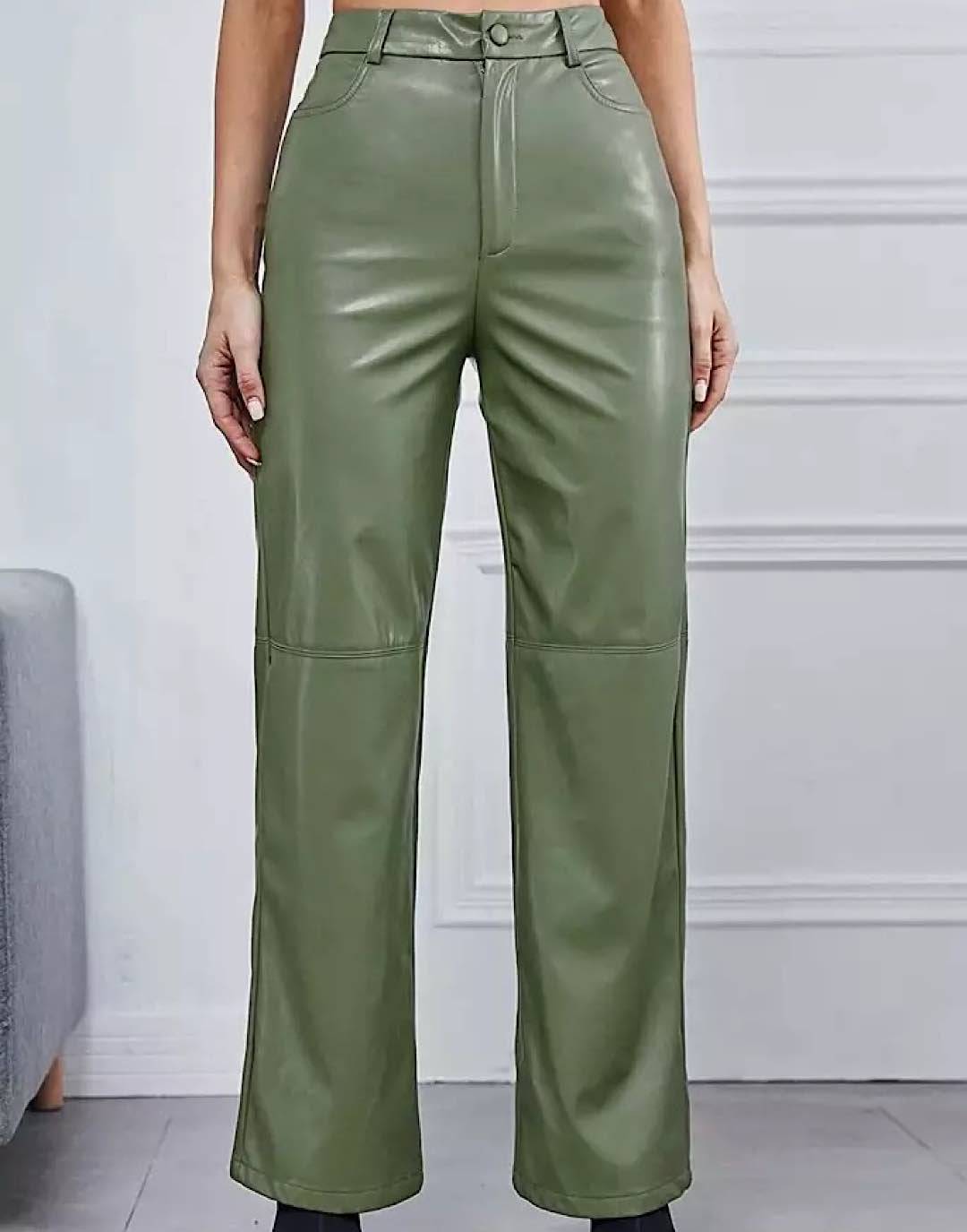 PU Leather Wide Leg Pants