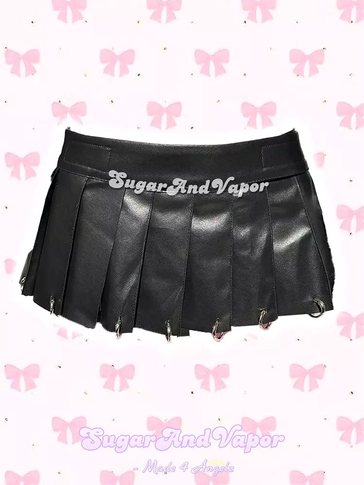 PU Leather Wrapped Mini Skirt