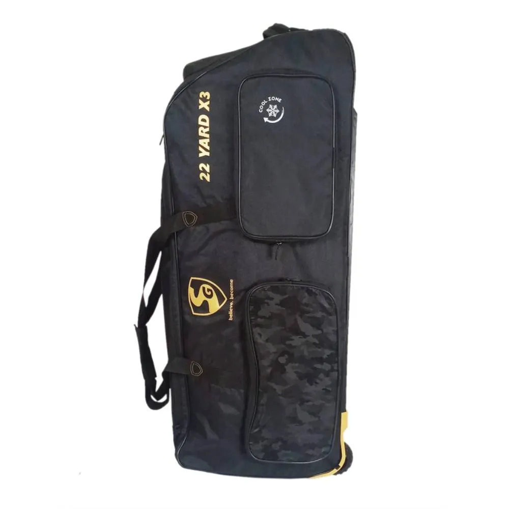 SG 22 Yard X3 Wheelie Cricket Kit Bag (Black)