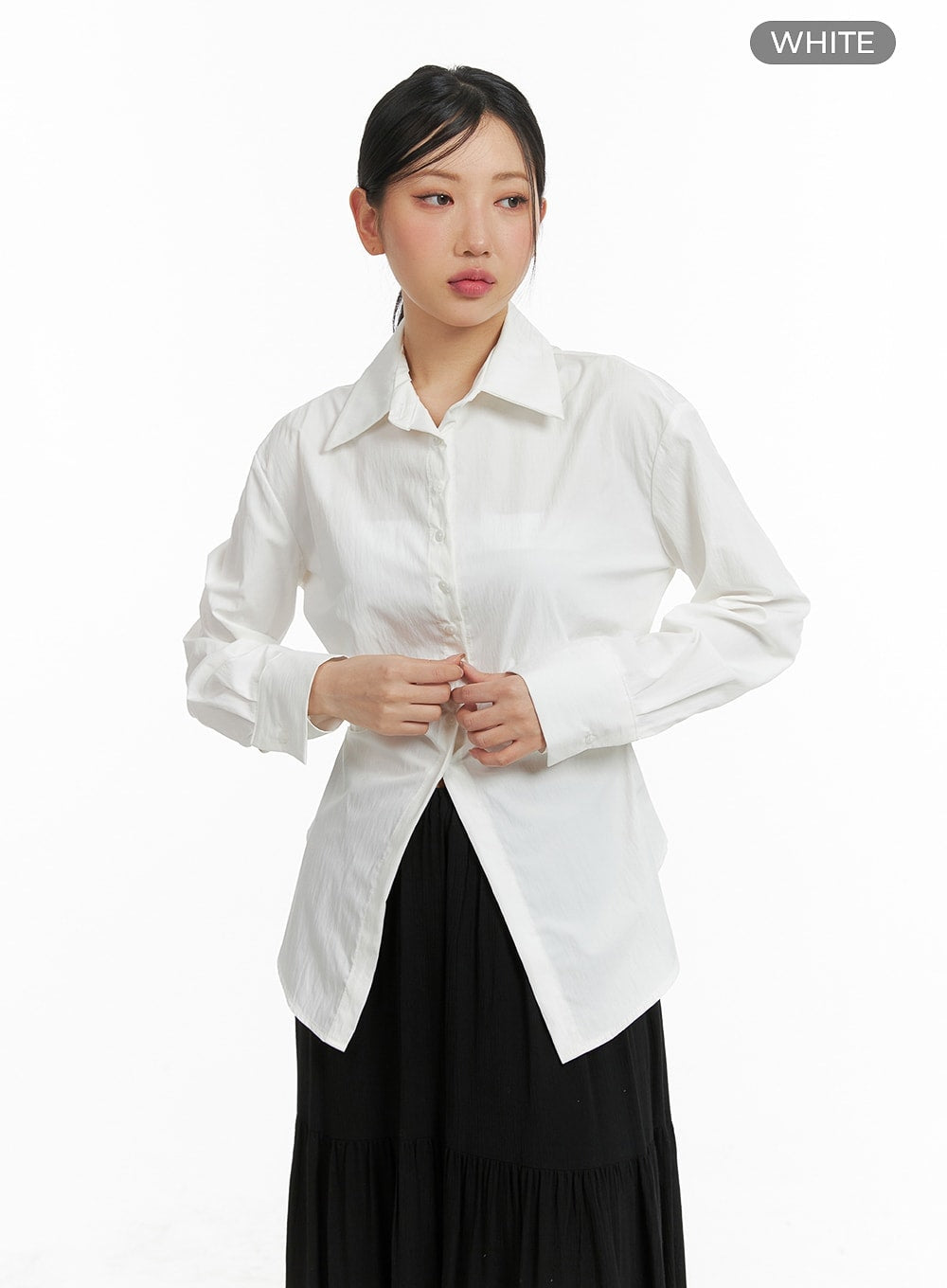 Shirred Collar Blouse Long Sleeve CM421