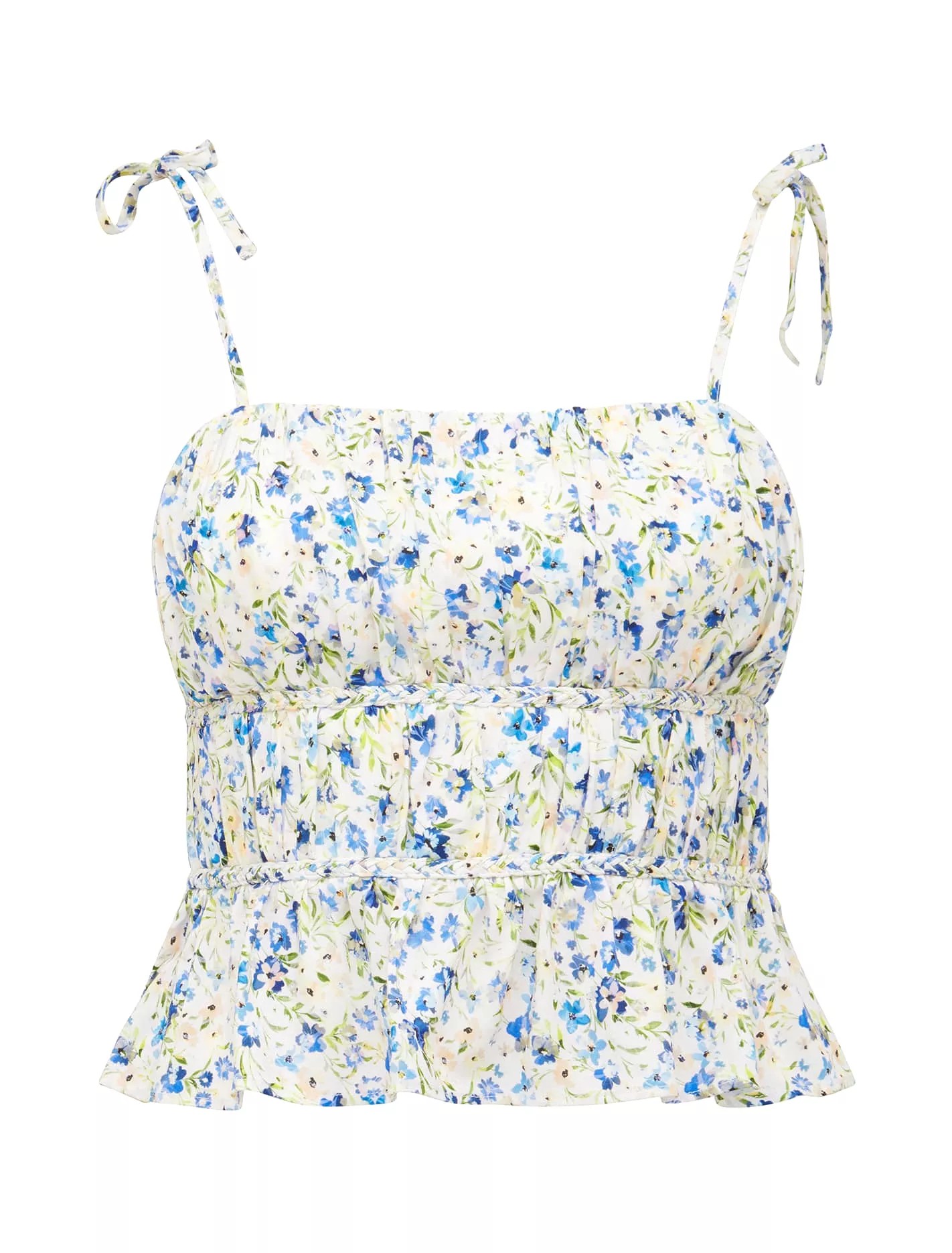 Sia Printed Ruched Bustier Top